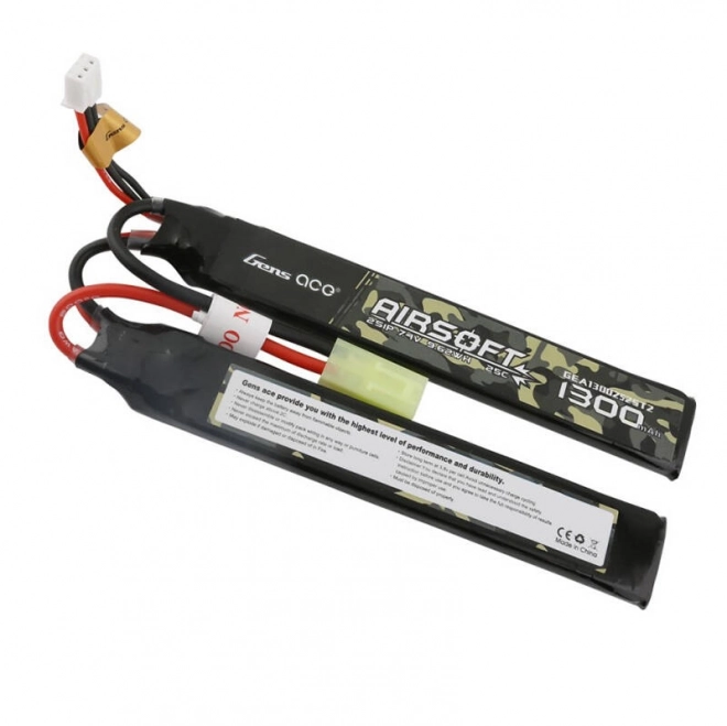 Lipo batéria Gens Ace 1300mAh pre airsoft zbrane s mini konektorom Tamiya