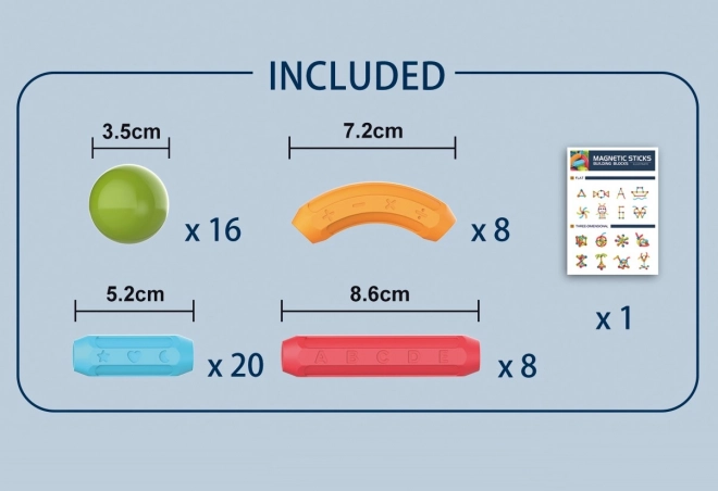 Magnetické stavebné kocky - sada 52 dielov