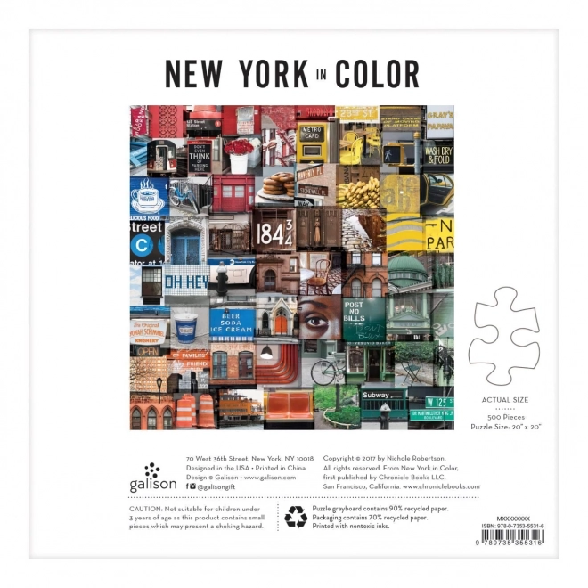 Čtvercové puzzle Farebný New York 500 dielikov