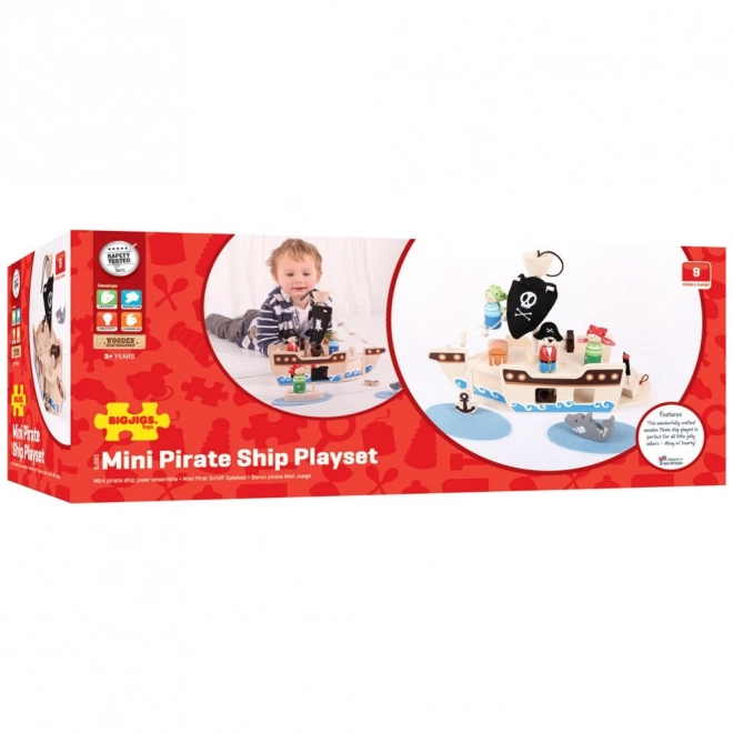 Bigjigs Toys Pirátska loď s pirátmi