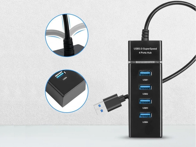 USB hub rozširovač portov 4 USB 3.0