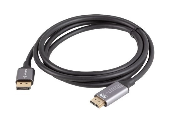 Kábel DisplayPort na HDMI 1.8M 4K čierno-strieborný