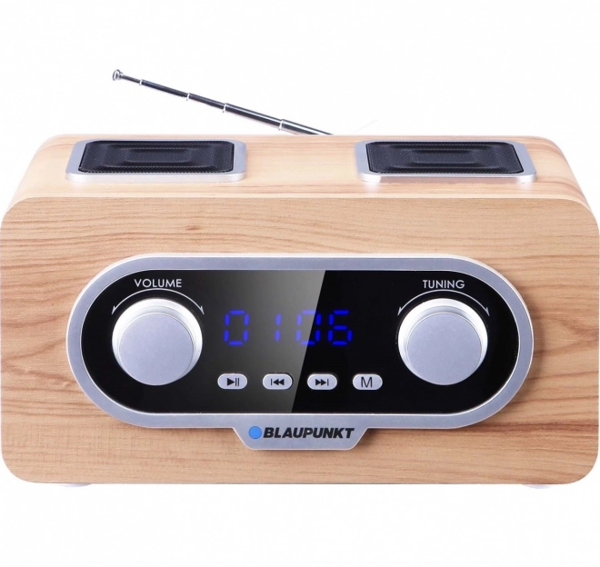 Prenosné rádio FM PLL SD/USB/AUX s akumulátorom a hodinami