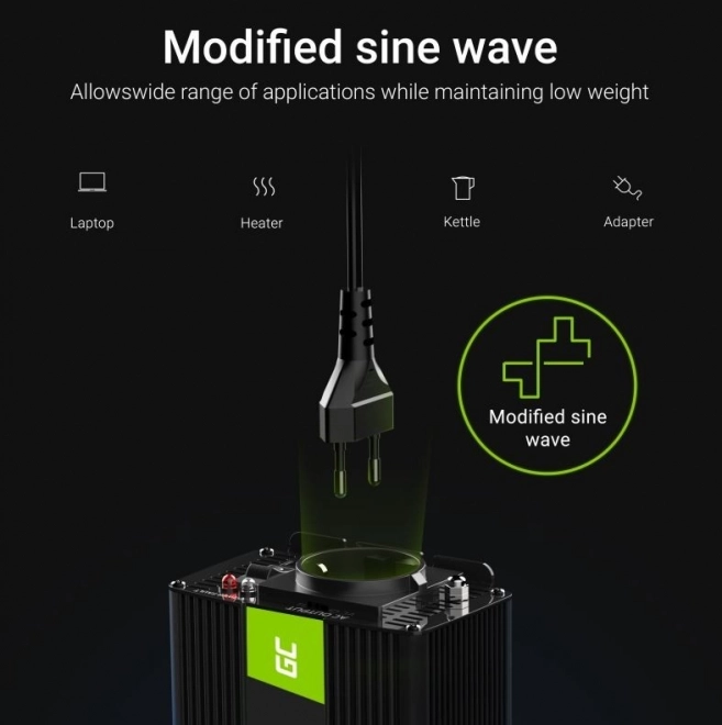 Prenosný menič napätia Green Cell 12V na 230V 1000W/2000W