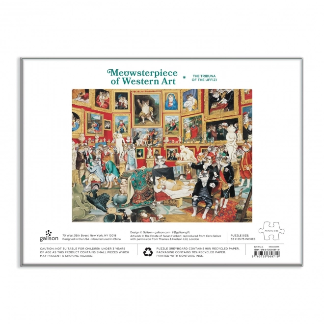 Puzzle Meowsterpiece: Galéria Uffizi 1500 dielikov