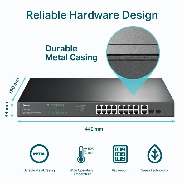PoE+ switch 16 portov SG1218MP