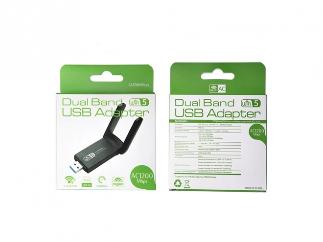 Wi-fi adaptér USB 1300 Mbps dual