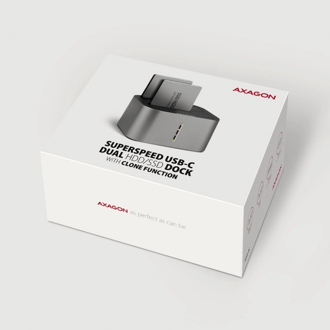 Stojan na dokovanie AXAGON Dual Clone USB-C pre SSD/HDD