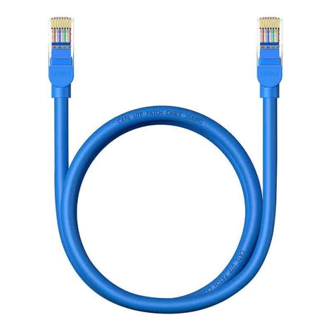 Kulatý kábel Baseus Ethernet RJ45 Cat.6, 1 m (modrý)