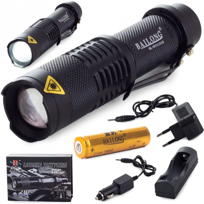 Profesionálna taktická LED baterka s CREE XM-L3-U3 a zoomom