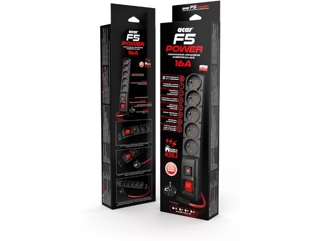 Napájacia lišta čierna F5 Power 3 m 16A