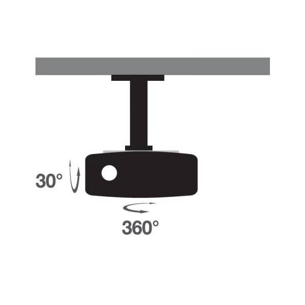 Stropné rameno na projektor 20 cm, nosnosť 15 kg, biele
