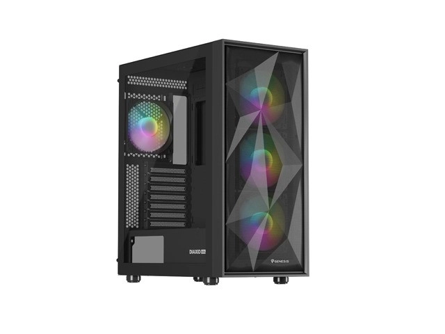 Počítačová skriňa Genesis Diaxid 605 ARGB MIDI Tower USB-C čierna