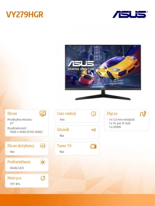 Monitor 27 palcov VY279HGR IPS HDMI 120Hz FHD