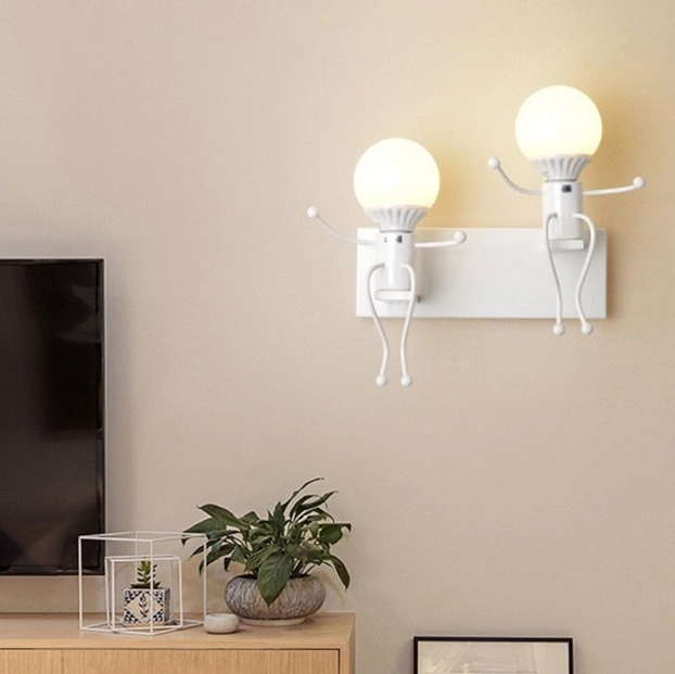 Dvojitá Nástenná Lampa Loft Biela Typ VII