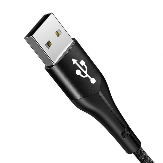 Kábel USB na USB-C s LED podsvietením 1m čierny