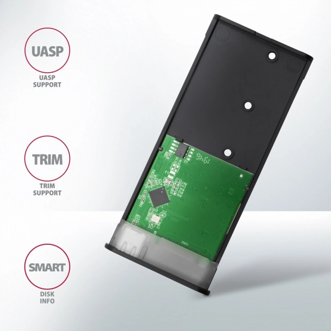 Axagon vonkajší hliníkový box na sata m.2 ssd bez skrutiek usb-c 3.2 gen 2