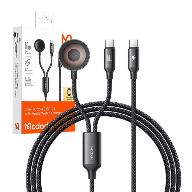 2-v-1 USB-C Kábel a Nabíjačka Pre Apple Watch