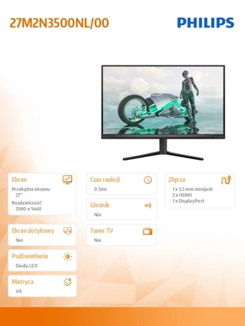 Monitor 27 palcov Fast VA 180Hz HDMIx2 DP