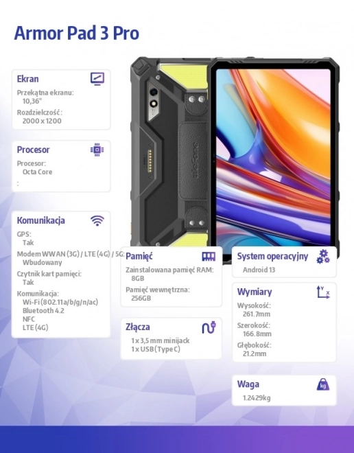 Tablet Armor Pad 3 Pro 4G 10.36 palca