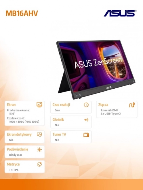 Prenosný monitor 16" s USB-C pripojením