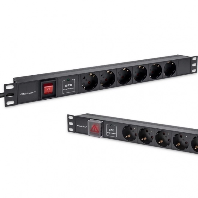 Napájací panel PDU do racku 19" s 1U, 16A, 6xSchuko