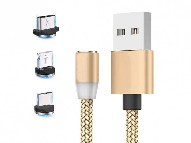 Magnetický nabíjací kábel 3v1 micro typ-c usb lightning 1m