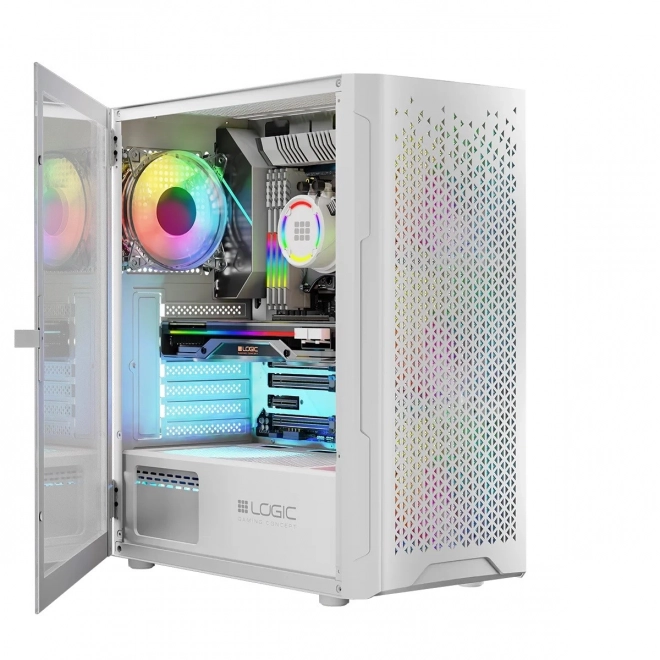 Počítačová skrinka Logic Aramis ARGB Midi USB 3.0 biela