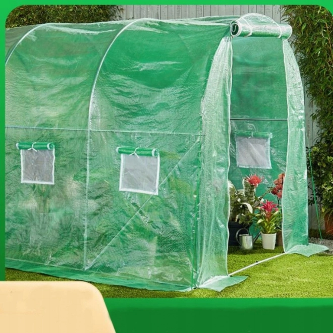 Záhradný fóliový tunel skleník 4x2,5x2m 10m² zelený