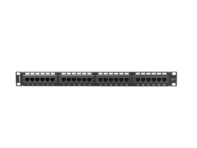 Patch panel 24 portov 1U čierny