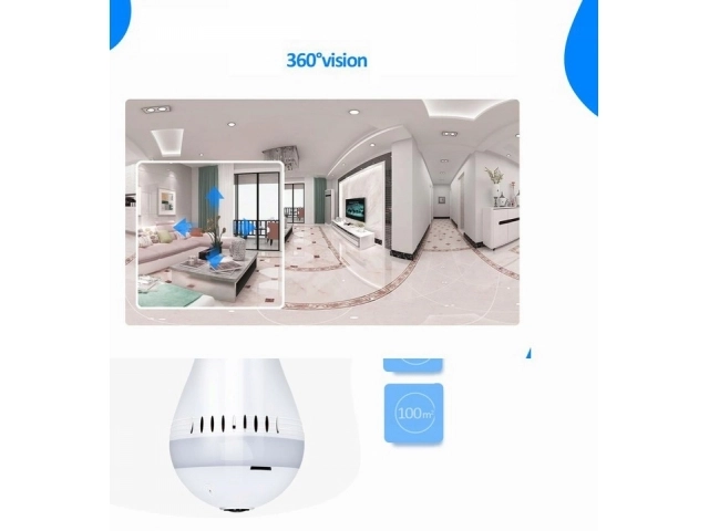 WiFi IP kamera ukrytá v žiarovke 2MPX