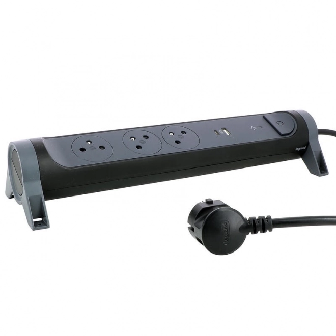 Predlžovací kábel s USB A/C 1,5m čierny
