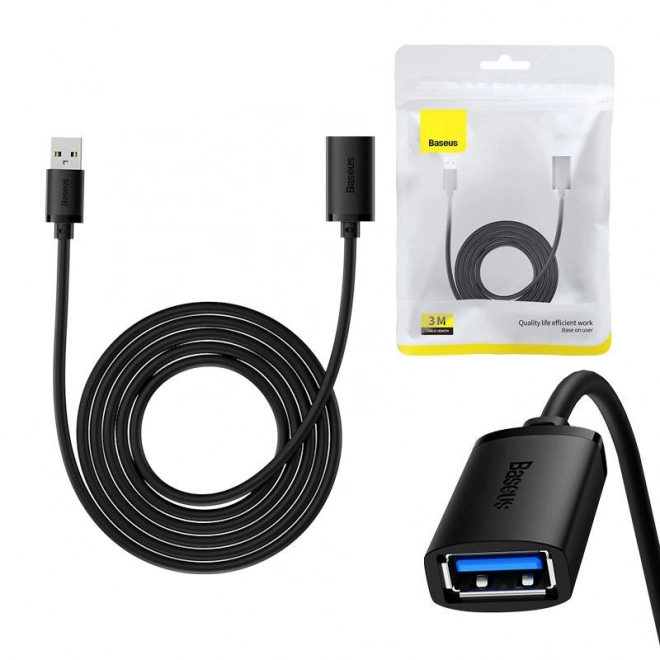 USB 3.0 predlžovací kábel Baseus AirJoy 3 m čierny