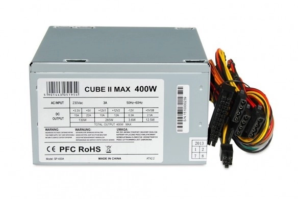 Napájací Zdroj 400W Cube II s 12 CM Ventilátorom