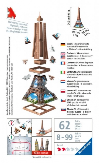 Ravensburger 3D puzzle Mini Eiffelova veža 54 dielikov