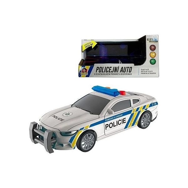 Policajné auto so zotrvačníkom a českými zvukmi