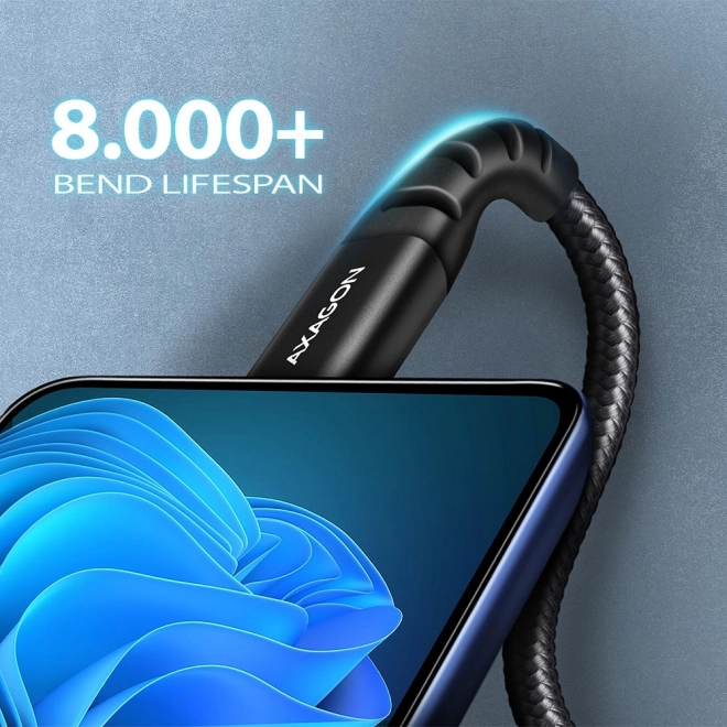 Premium USB-C na USB-A čierny kábel 2m
