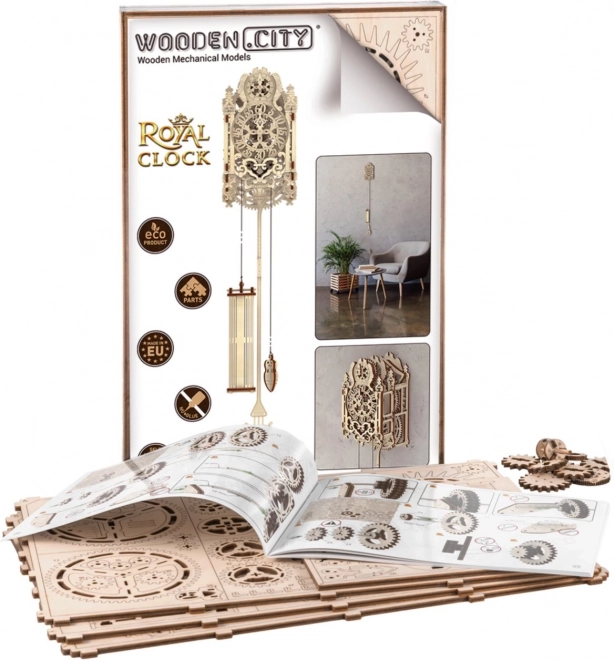 Drevené 3D puzzle Kráľovské hodiny