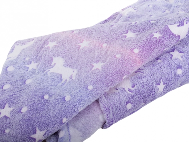 Deka s rukávmi fleece teplá mikina župan neon – fialová