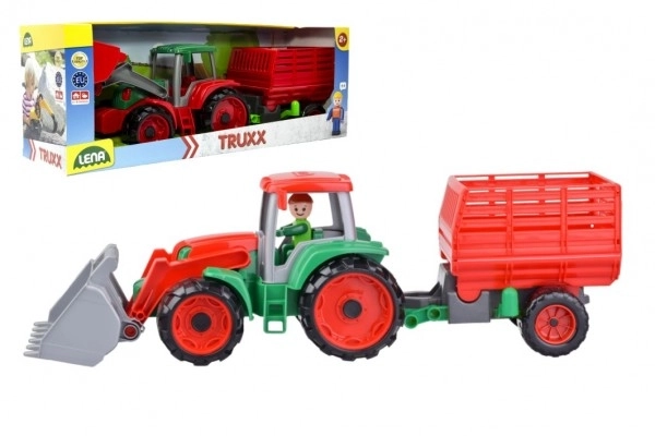 Auto Truxx traktor nakladač s prívesom na seno s figúrkou v krabici 53x19x16cm 24m+