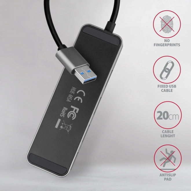 Metalový 4-portový USB 3.2 Gen 1 hub