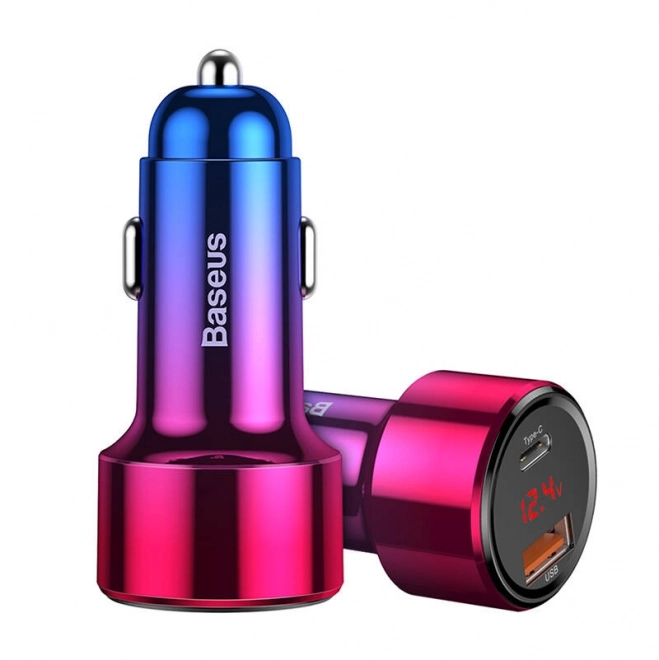 Baseus Magic Car Charger USB USB-C QC 4.0 PD 45W červená modrá