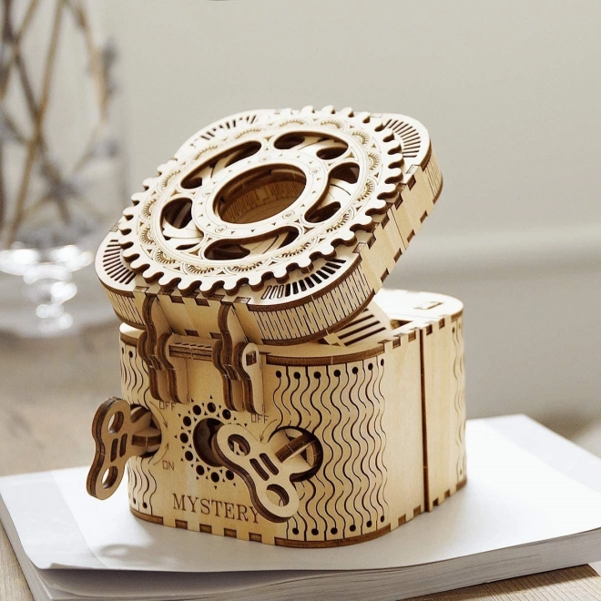 RoboTime 3D drevené mechanické puzzle Šperkovnica