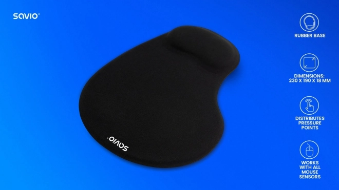 Čierna gélová podložka pod myš Savio