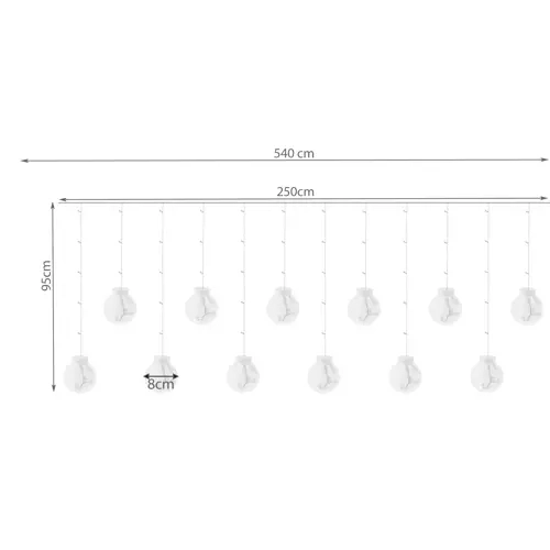 Svietelná záclona 108 LED teplá biela