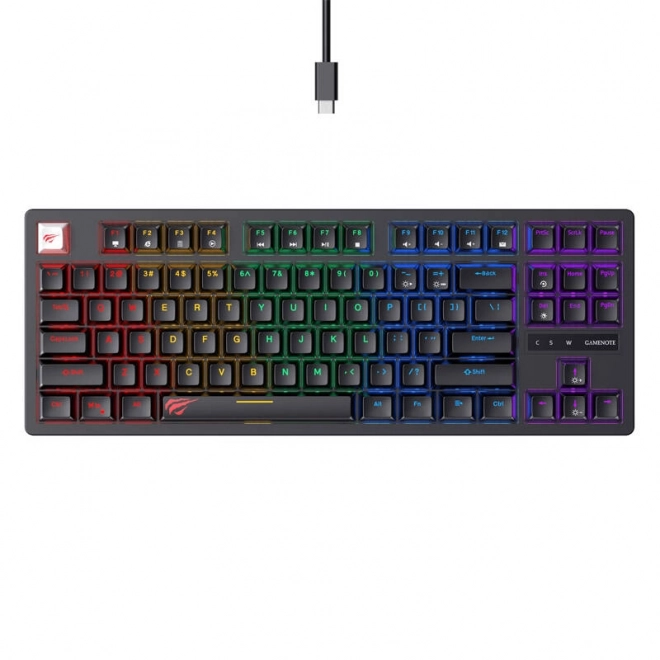 Káblová herná klávesnica Havit RGB (čierna)