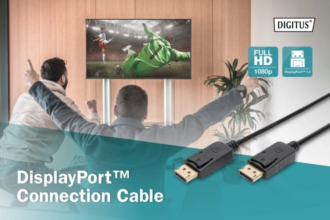 Kábel DisplayPort s uzamknutím 1080p 60Hz FHD 10m Čierny
