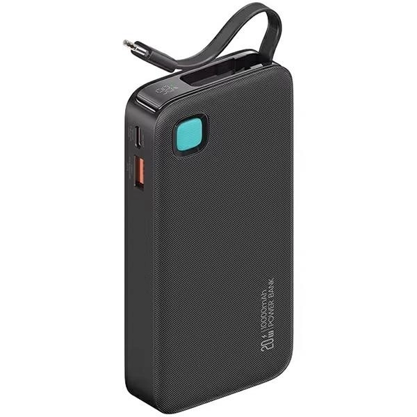 Powerbank s kapacitou 10000mAh a rýchlym nabíjaním 20W so zabudovaným USB-C káblom