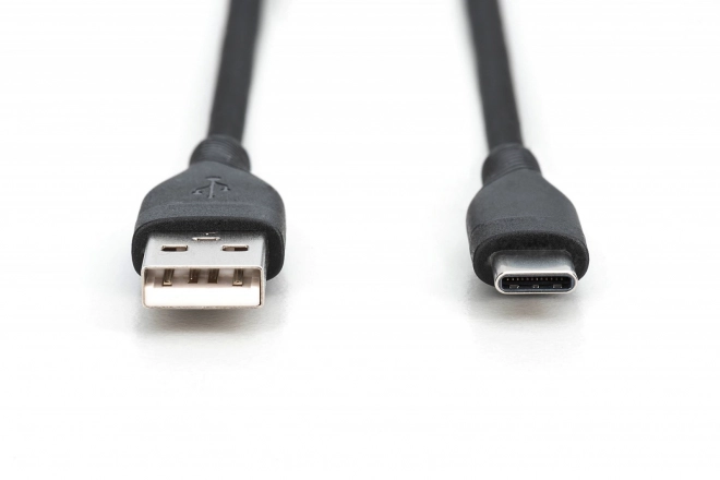 Silikónový napájací kábel USB-A - USB-C, 60W, 0,5m čierny