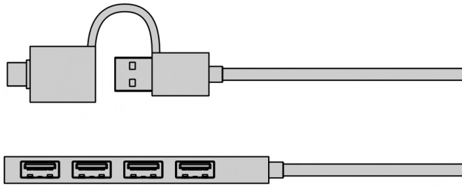 4-portový hub USB 3.2 Gen 1 Typ-C a Typ-A